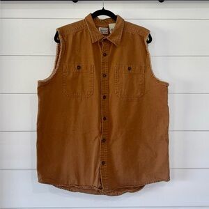 Men’s Schmidt Sleeveless Button-Up Shirt Large